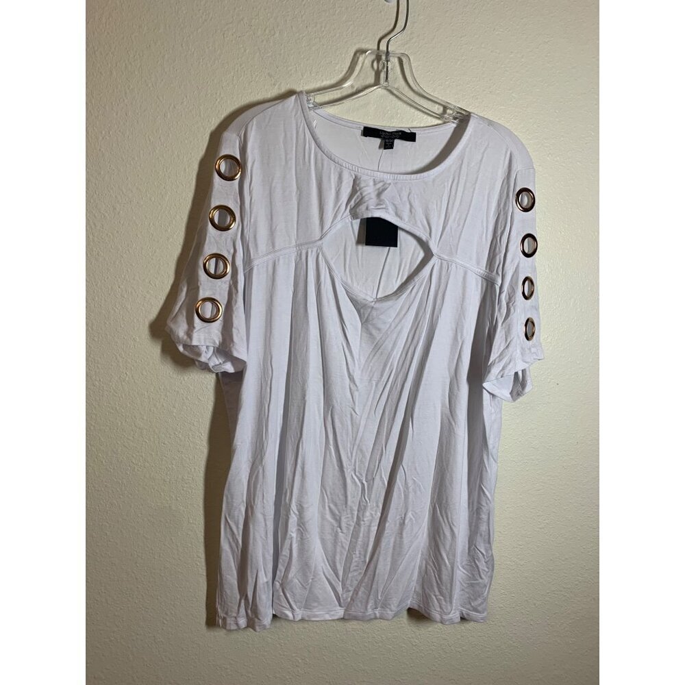NWT Louise Paris Grommet Top Women's Size 18/20 White Business Casual Party Y2K